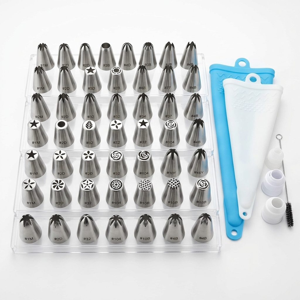 Kit Completo de Bicos de Confeitar em Inox
