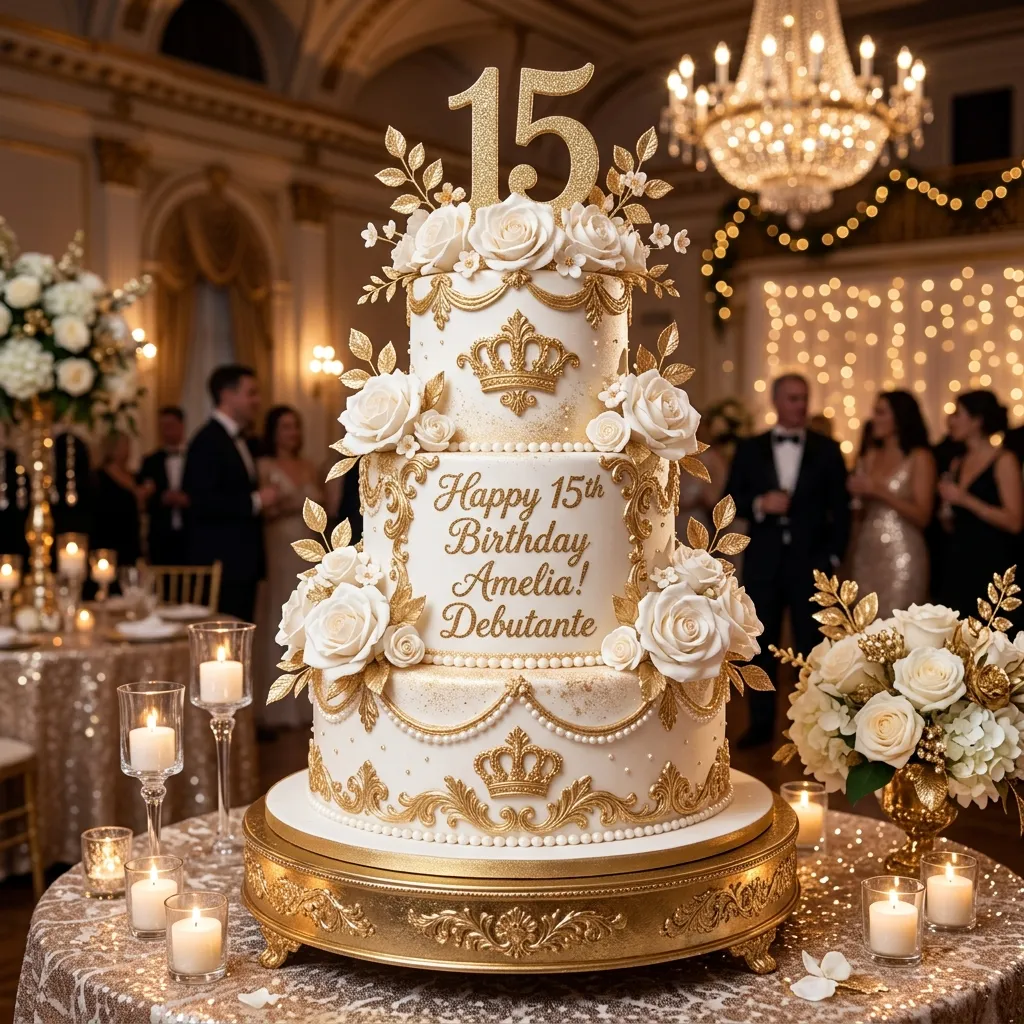 Bolo de Aniversário de 15 Anos (Debutante): Luxo e Tradição