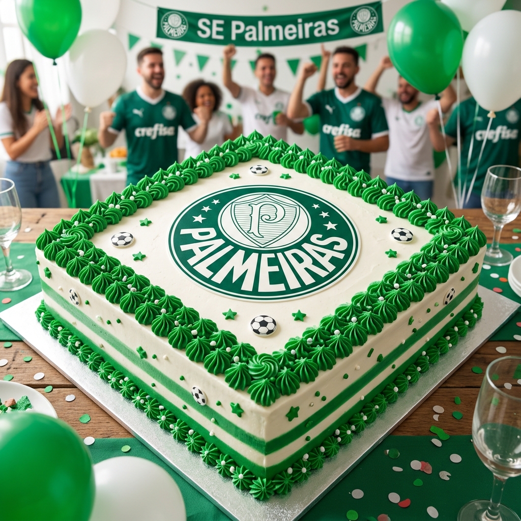 Bolo do Palmeiras Quadrado: Receita de Corte Alviverde