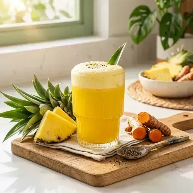 Suco de Cúrcuma e Abacaxi