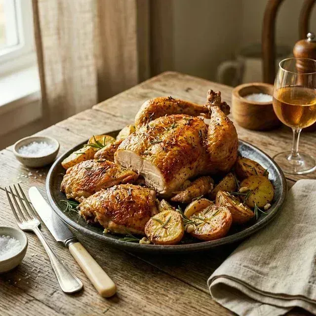 Frango Assado com Batatas e Maionese: O Segredo do Domingo