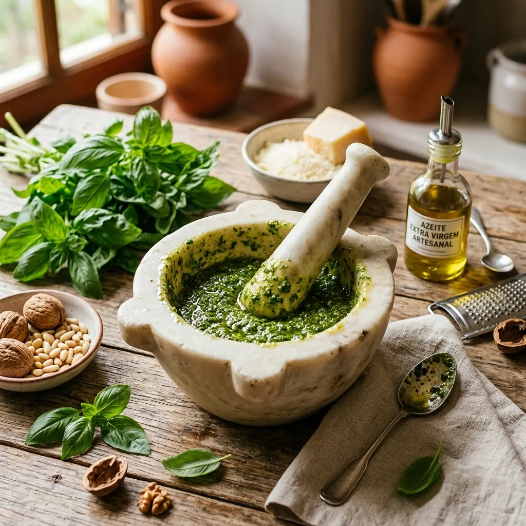 Molho Pesto Tradicional: O Segredo do ManjericĂŁo Fresco