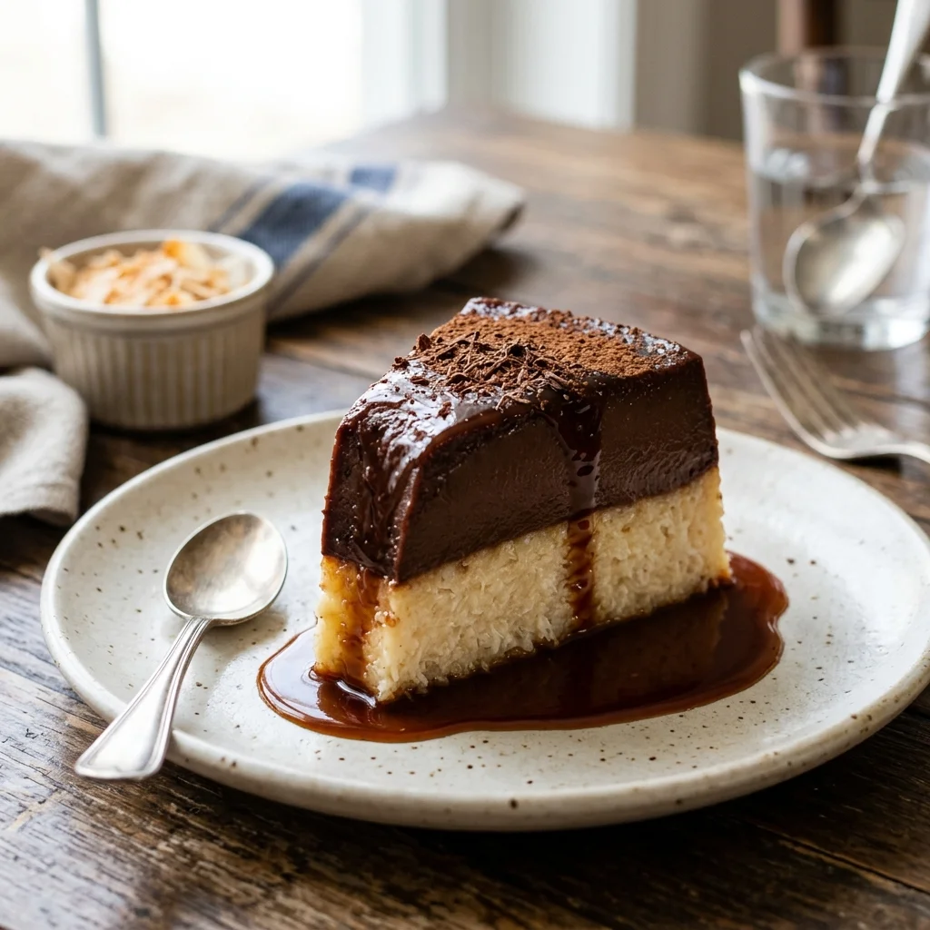 Pudim Prestígio Cremoso (Chocolate e Coco)