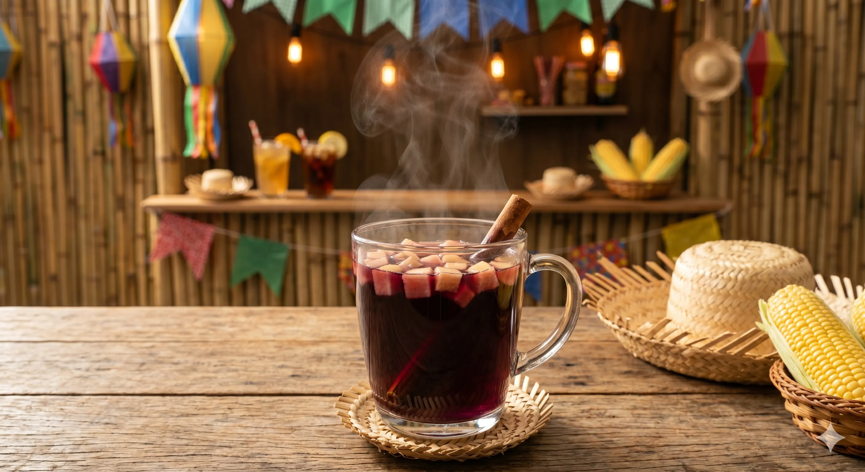 Quentão de Vinho Tinto com Frutas e Gengibre