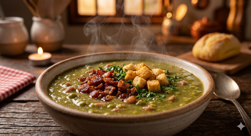 Sopa de Ervilha com Bacon: A Receita Nutritiva e Cremosa que Aquece