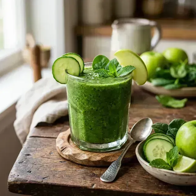 Suco Verde Potente (Espinafre e Pepino)